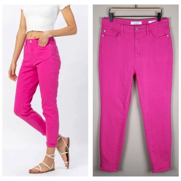 Jeans Néon Rose Détruit - Jegging - Taille Regular - Neuf Avec étiquettes